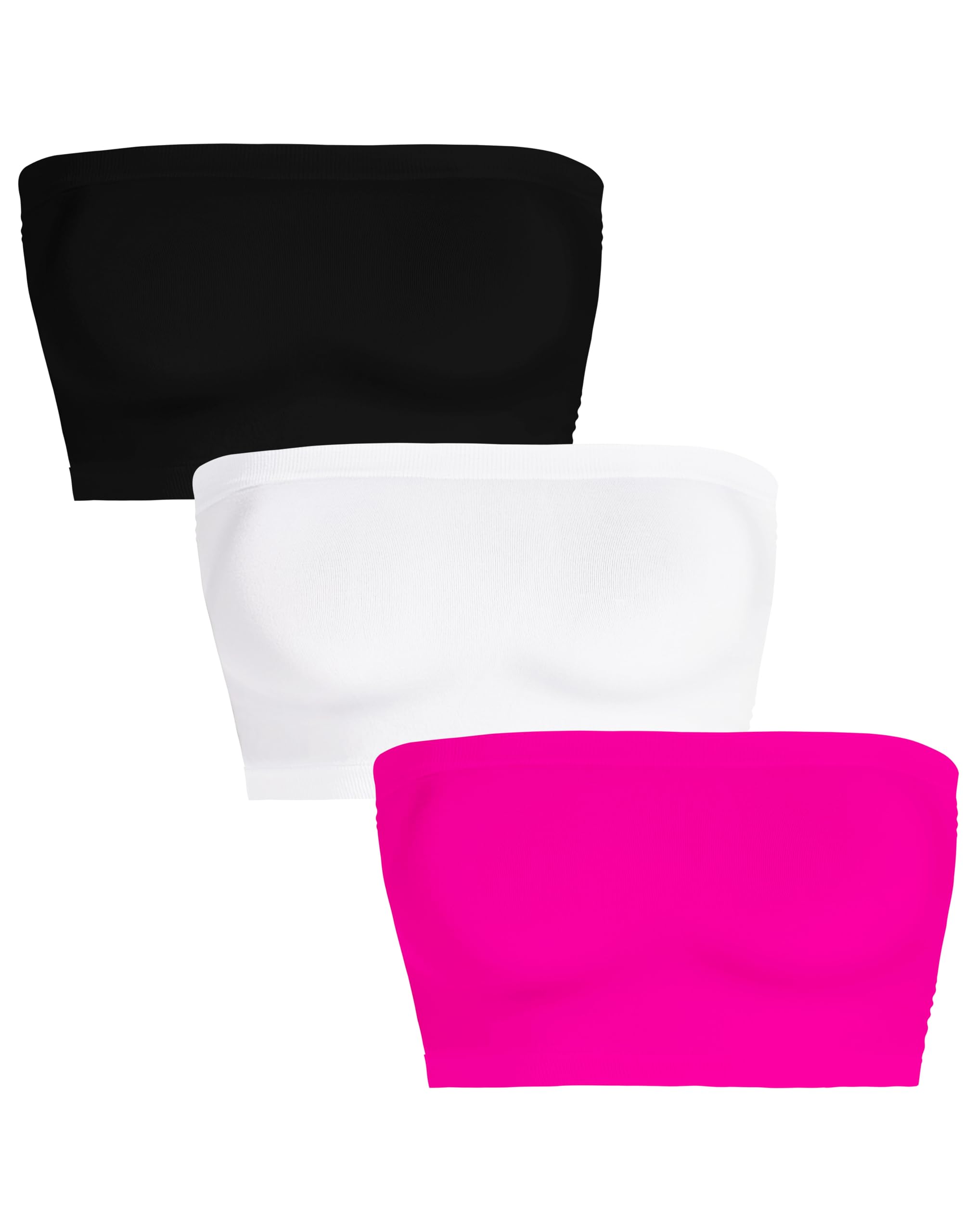 CHICGAL Women's Tube Tops Summer Bandeau Casual Crop Top for Going Out Strapless Tank Basic Short Shirt - Perfect Summe