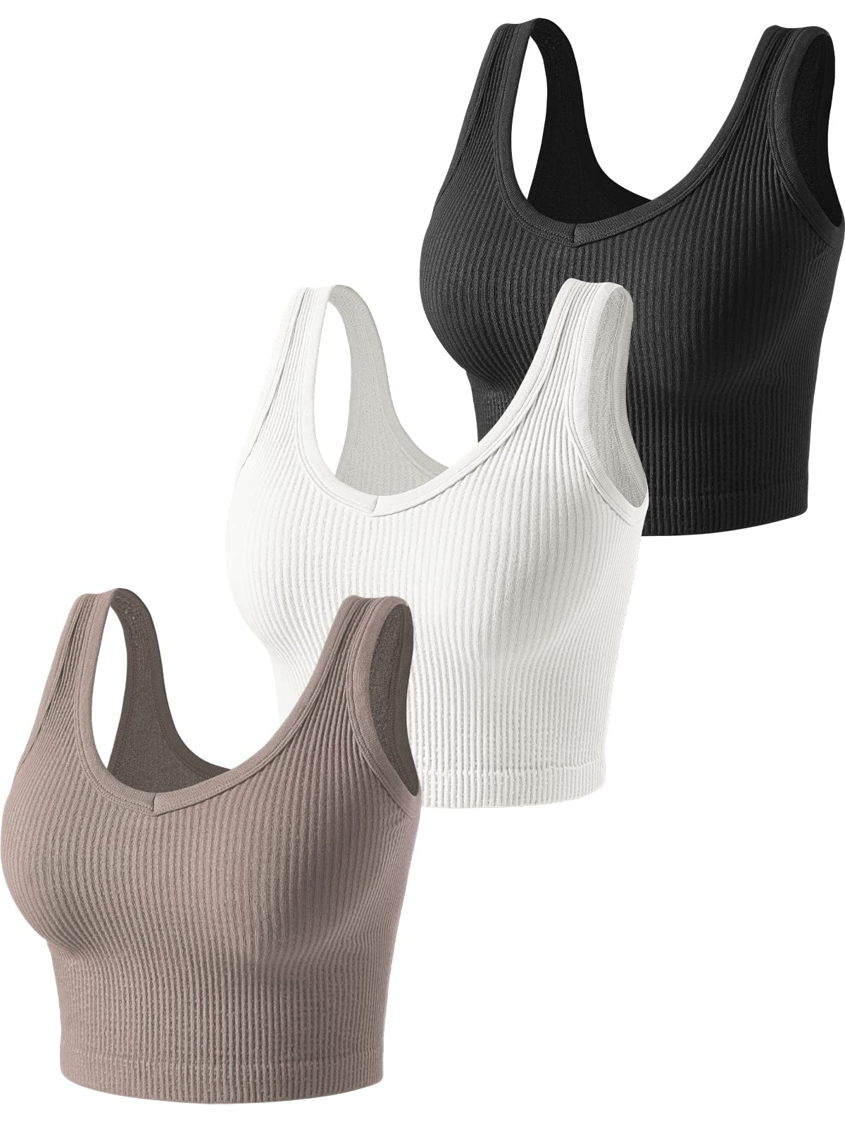 SPICE UNION Cute Ribbed Going Out Black White Crop Tops for Women